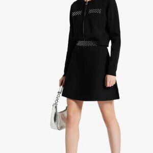 Michael Kors Black Mini Skirt with Silver Accents